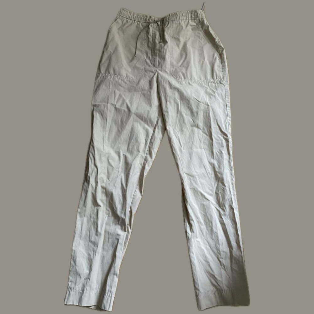 Beige Lightweight Khaki Drawstring Pants - Picture 3 of 10